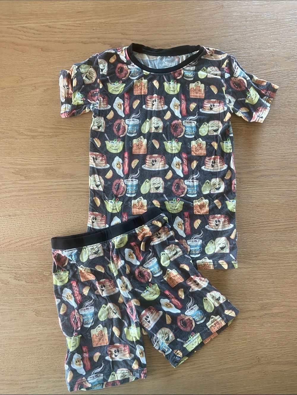 Breakfast Print Short Sleeve Pajama Set